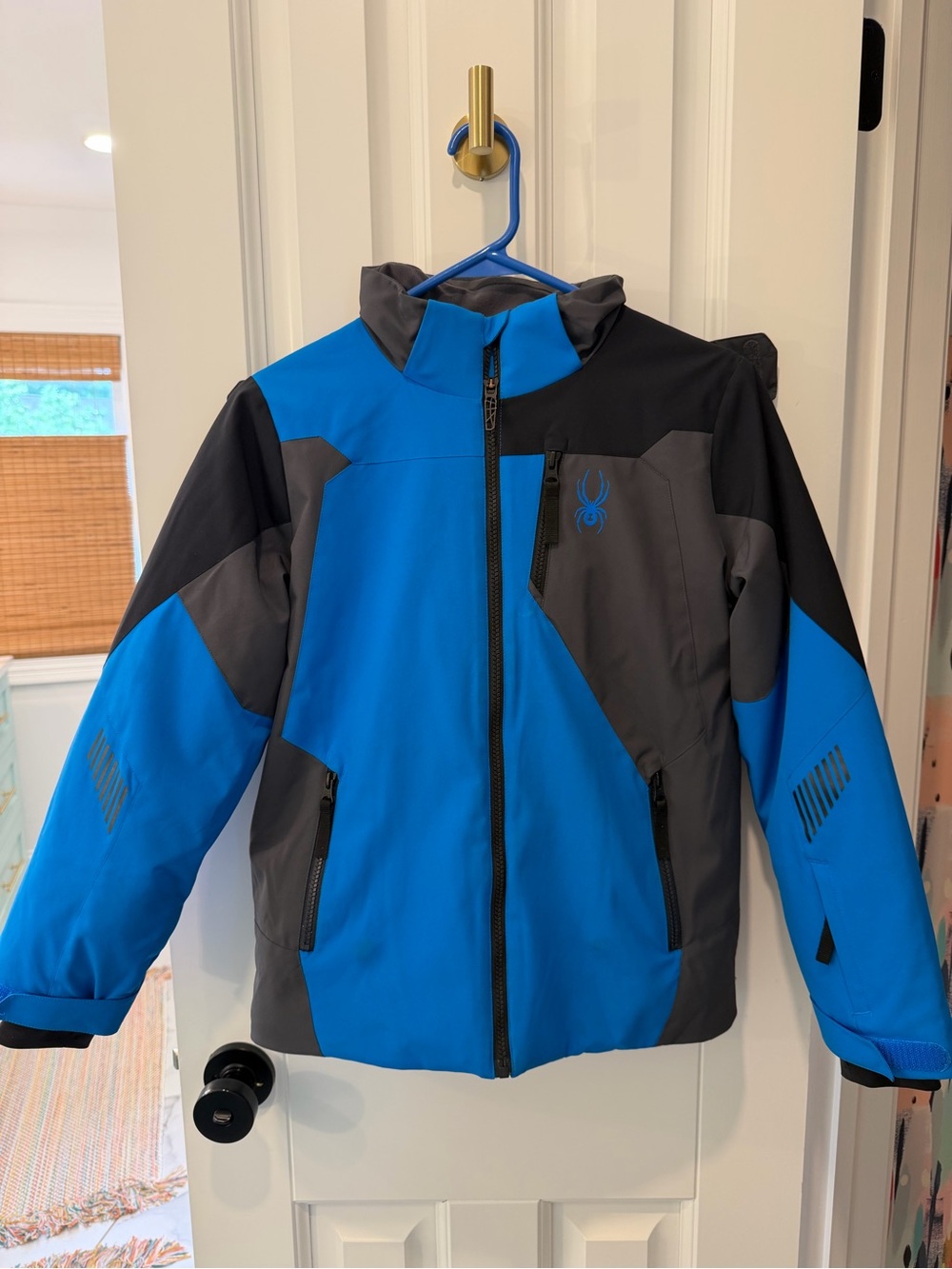 Spyder Boys Blue and Gray Colorblock Insulated Puffer Jacket size 12